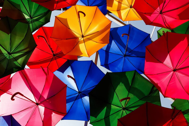 Colorful Umbrellas Overhead