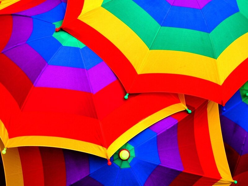 Colorful Umbrellas — Red