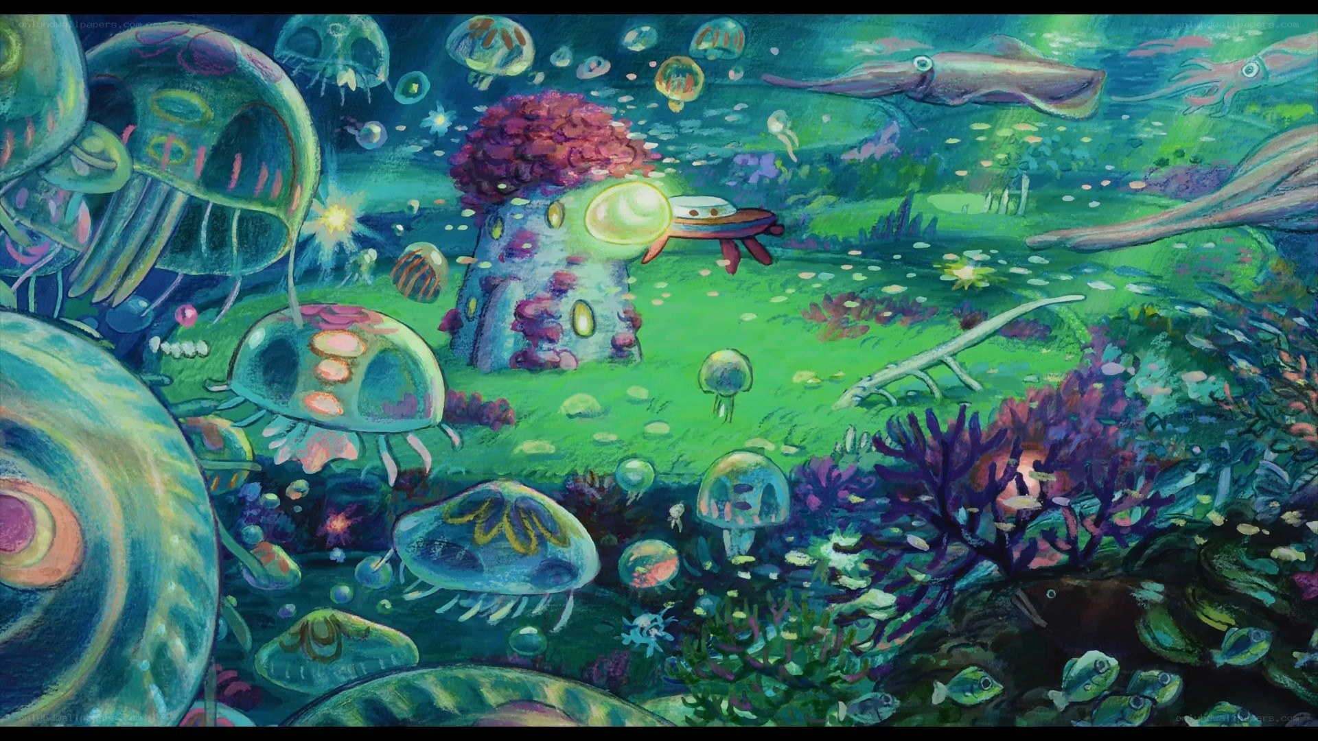 Colorful underwater alien world