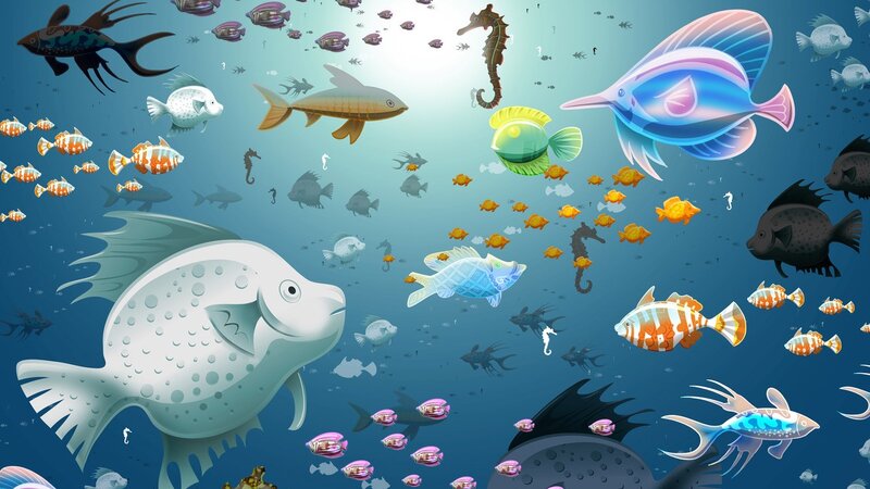 Colorful underwater fish scene
