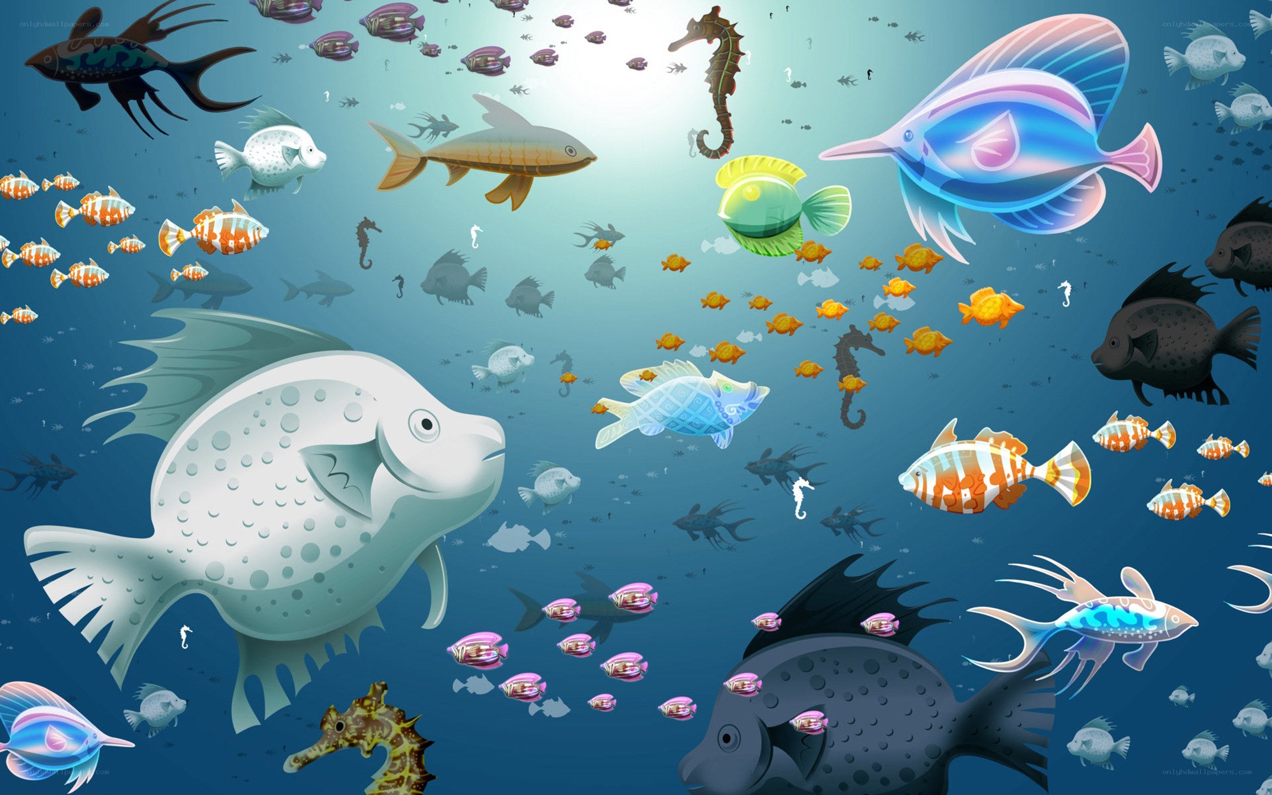 Colorful underwater fish scene