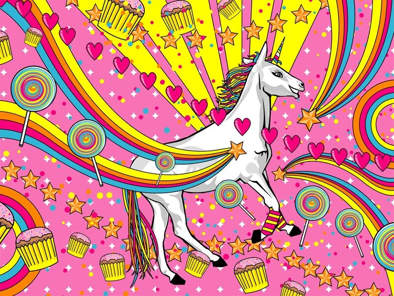 colorful unicorn fantasy art