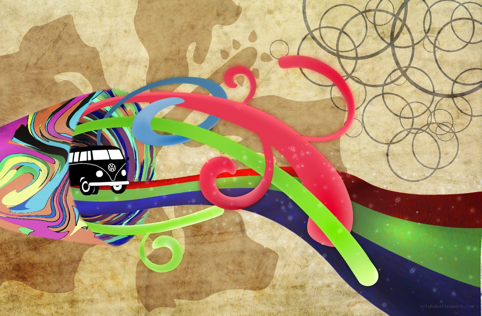 colorful van abstract art