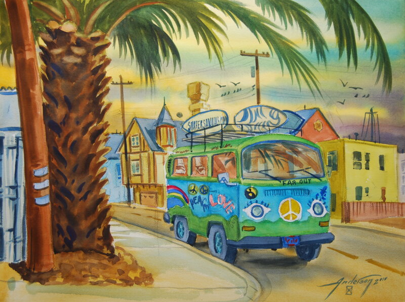 Colorful Van on Street