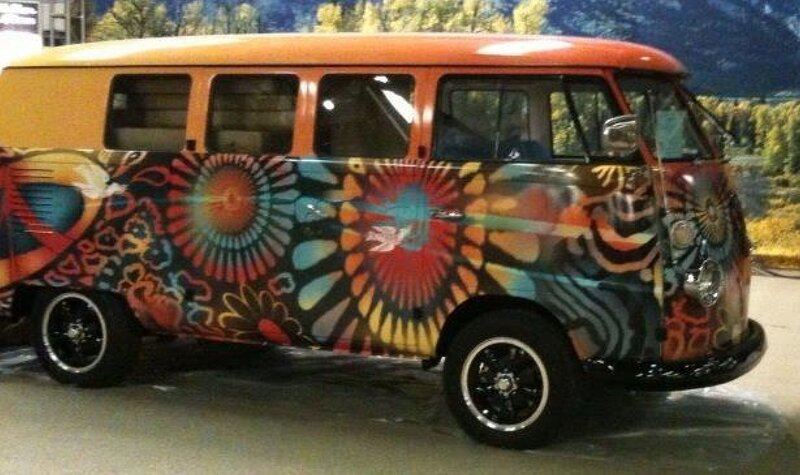 Colorful Van with Psychedelic Art