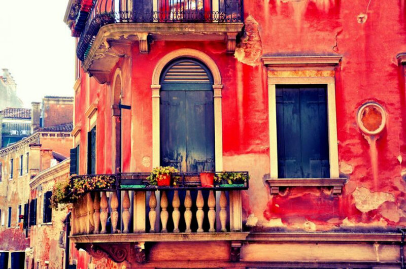 colorful venetian building facade
