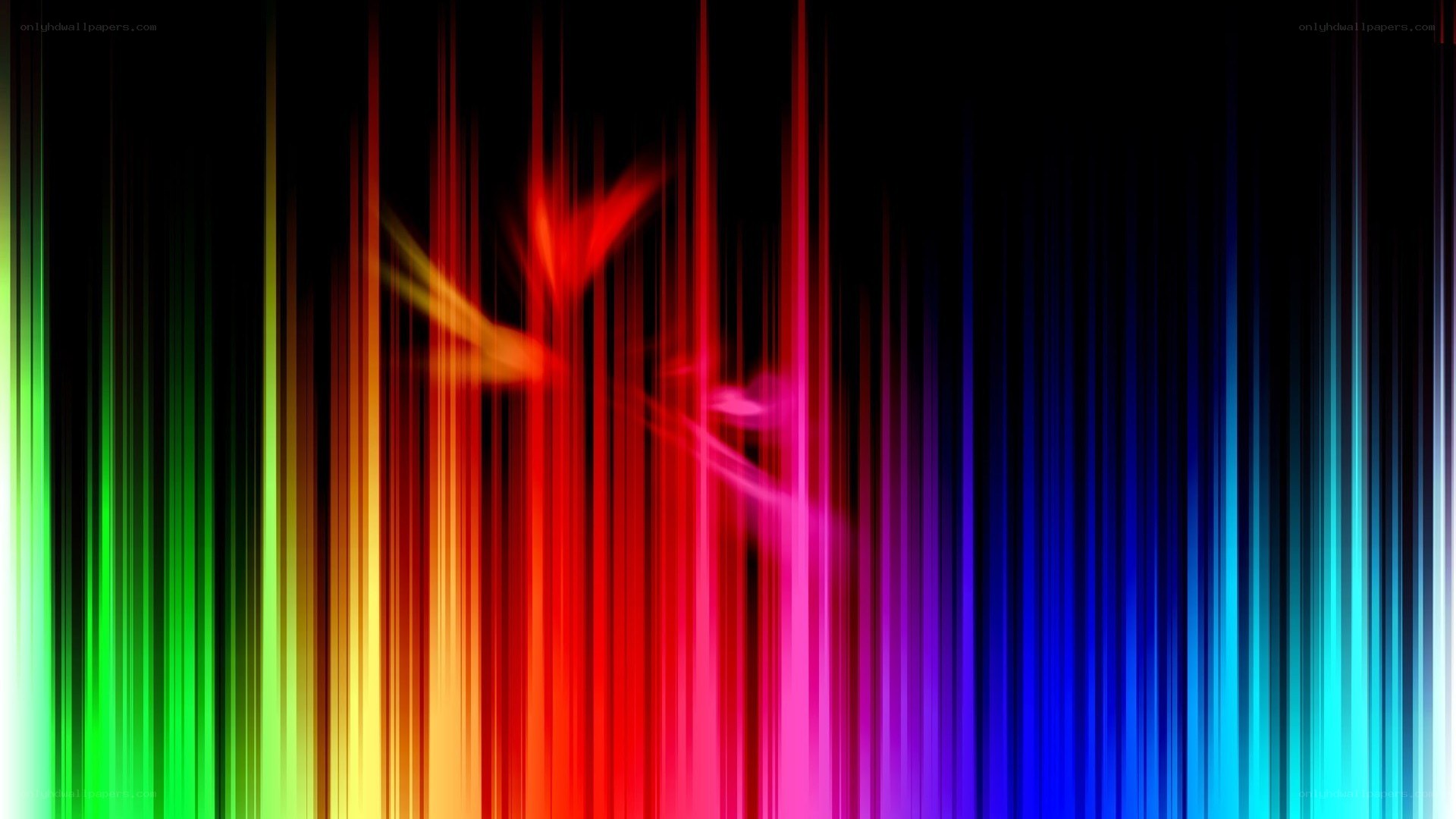 Colorful vertical light streaks