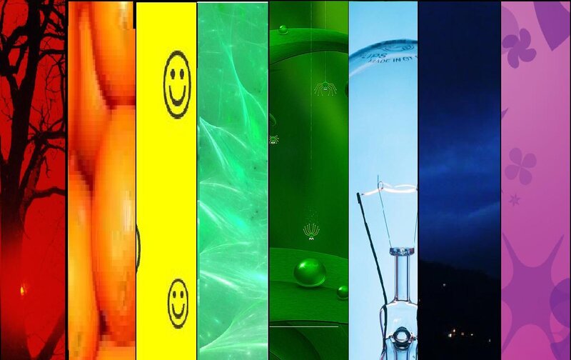 Colorful vertical panel collage