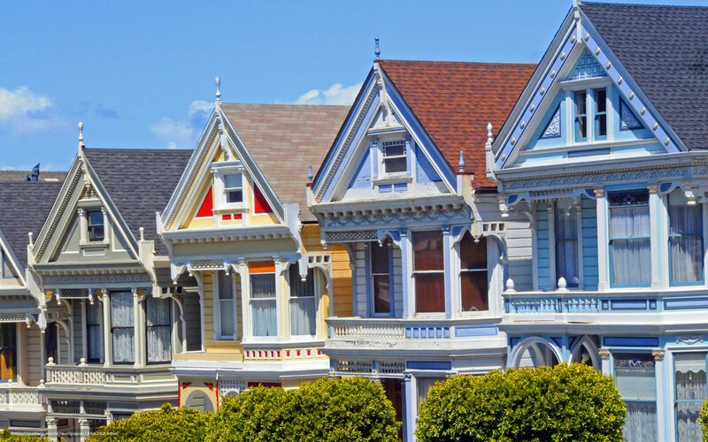 colorful victorian houses