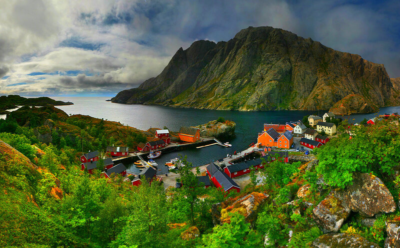 Colorful Village by Fjord