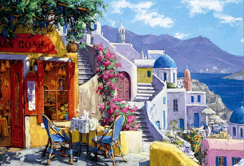 Colorful Village by Sea