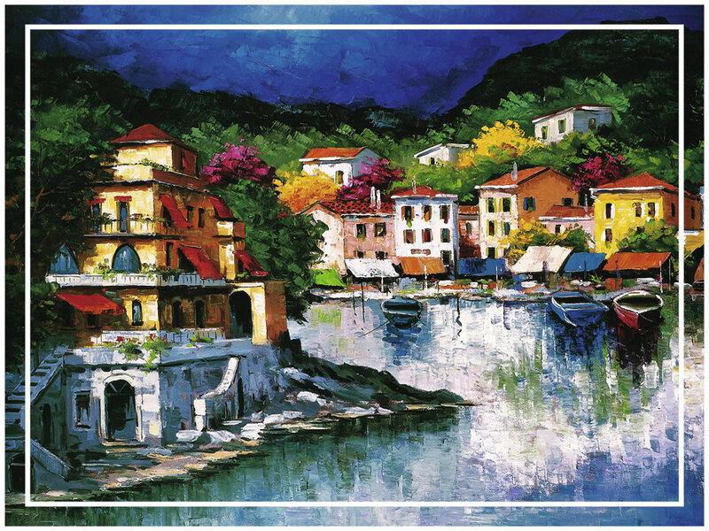 Colorful Village by Water