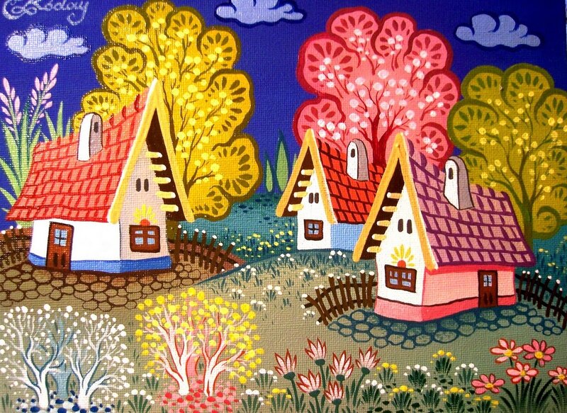 Colorful Village Houses