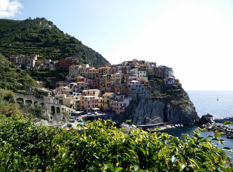Colorful Village on Cliff — Green