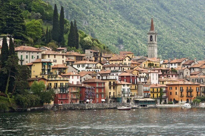 Colorful village on Lake Como