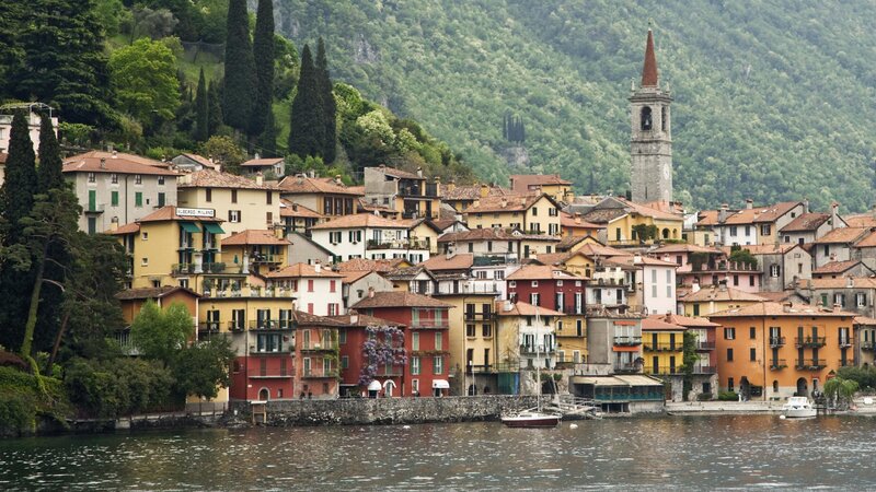 Colorful village on Lake Como