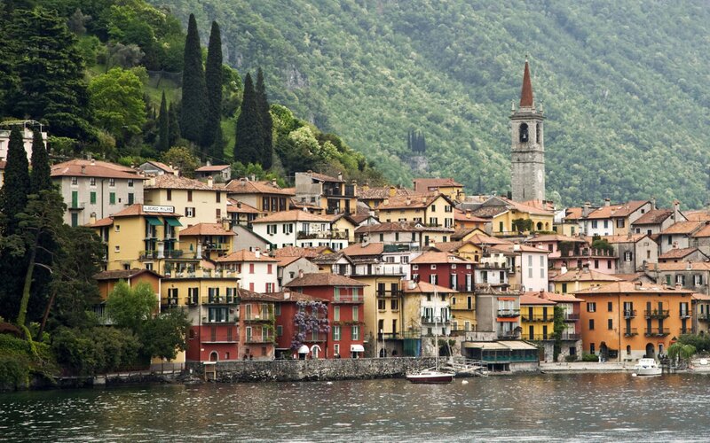 Colorful village on Lake Como