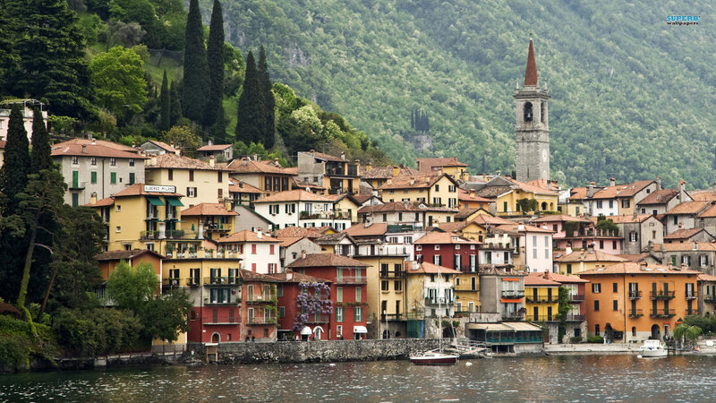 Colorful Village on Lake