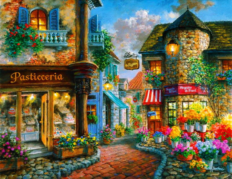 Colorful Village Street