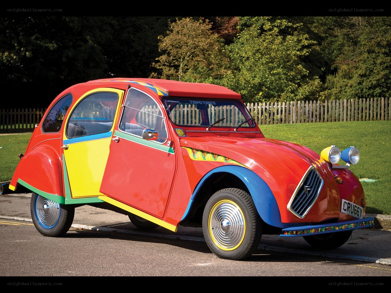 Colorful vintage car