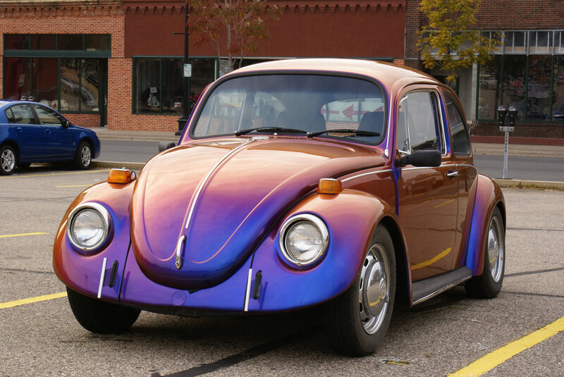 colorful vintage volkswagen beetle