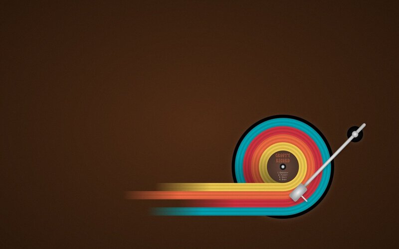 colorful vinyl record player