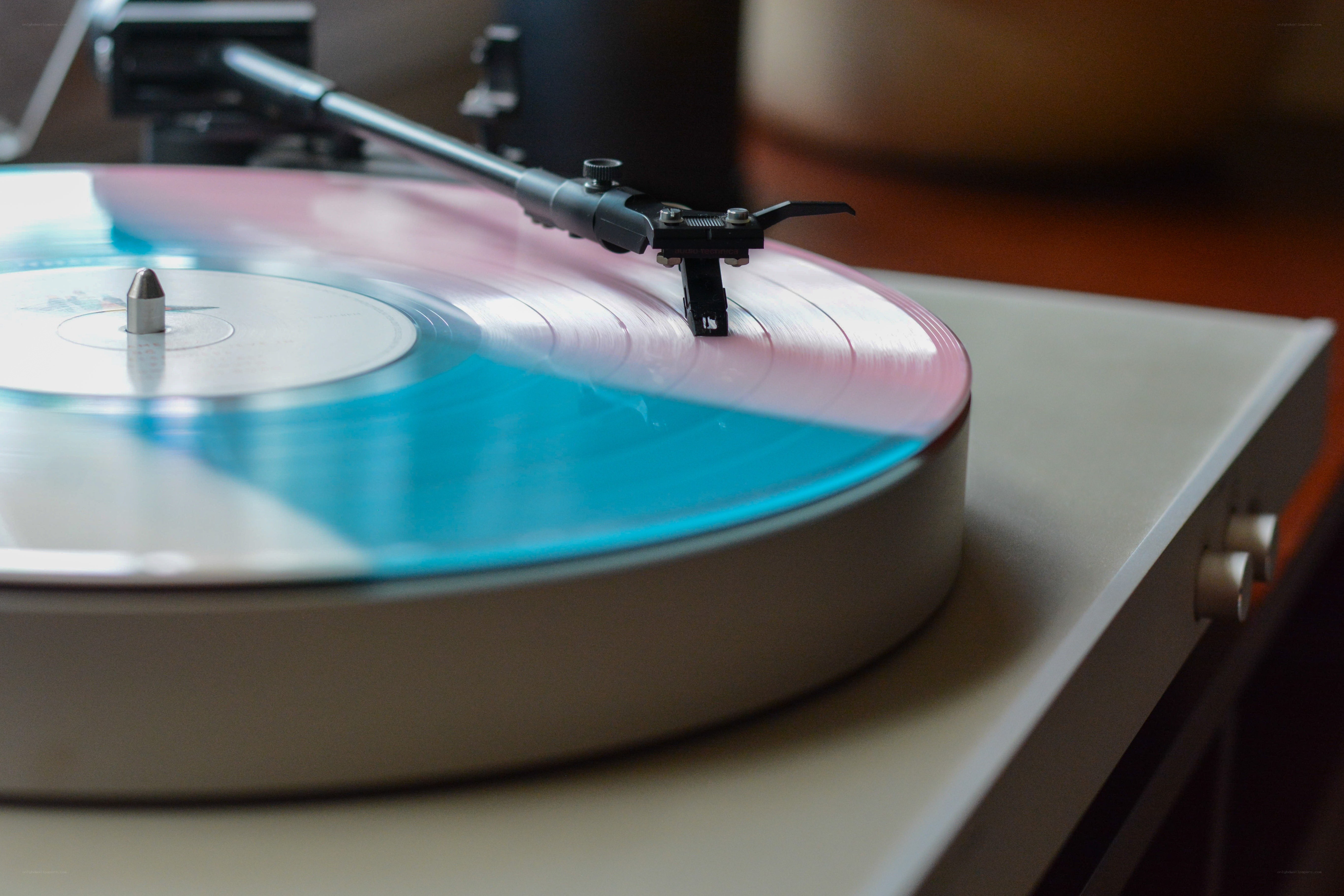 colorful vinyl record playing
