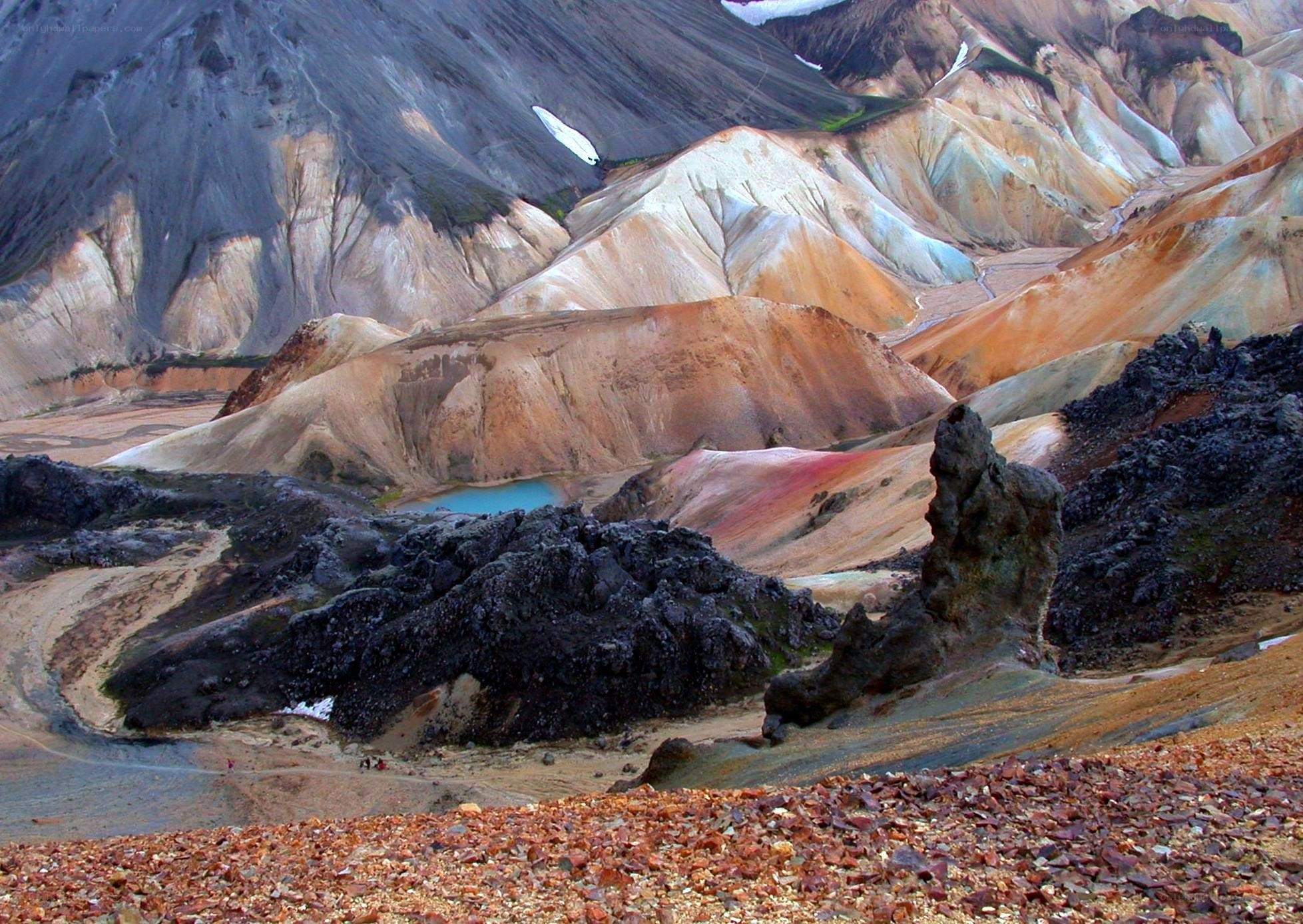 Colorful volcanic landscape