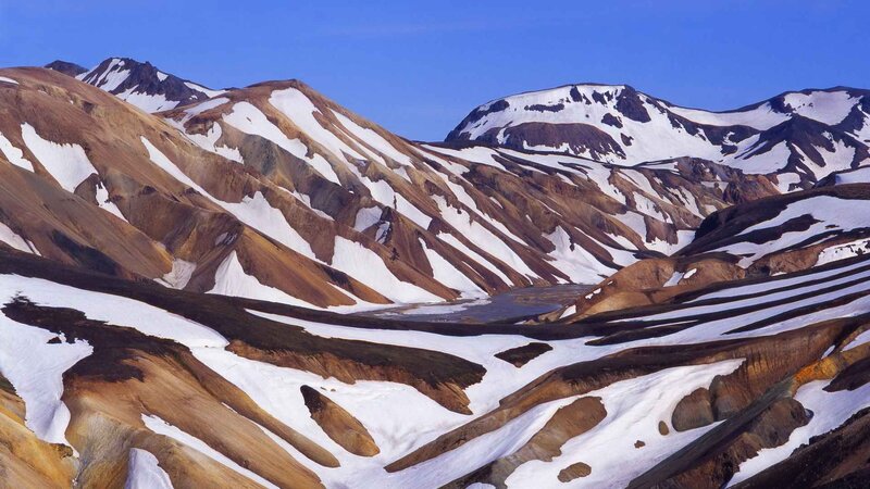 colorful volcanic mountains