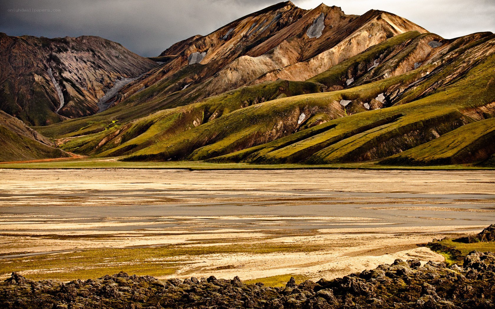 Colorful volcanic mountains