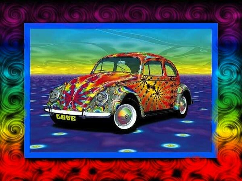 Colorful Volkswagen Beetle — Blue