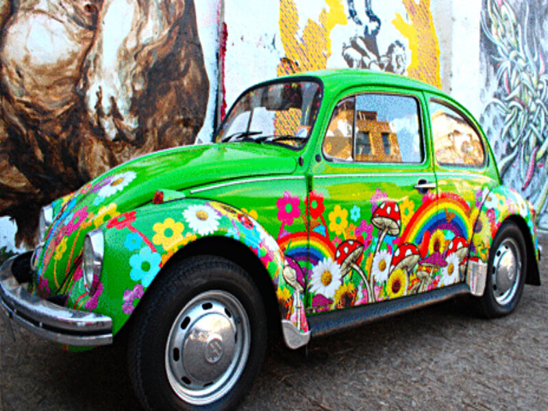 Colorful Volkswagen Beetle — Green