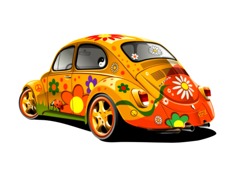 Colorful Volkswagen Beetle — Yellow