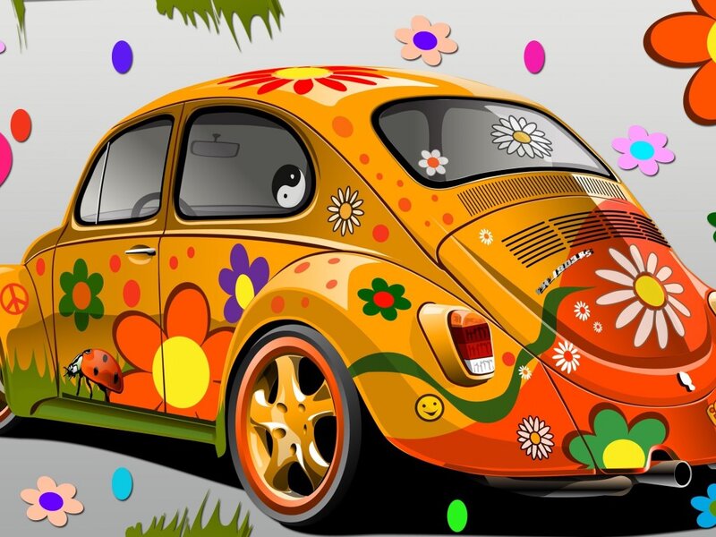 Colorful VW Beetle Car