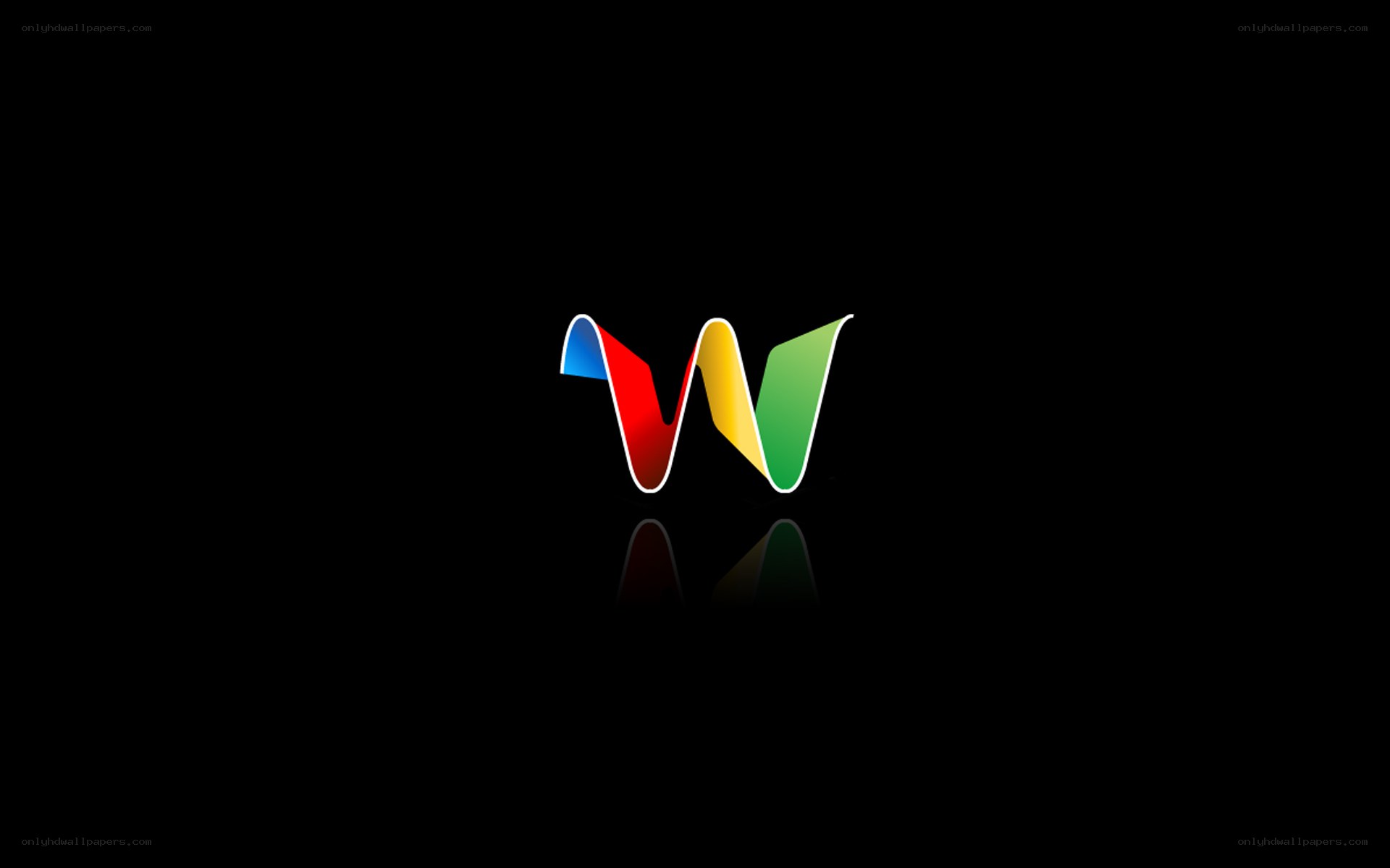 Colorful W logo on black