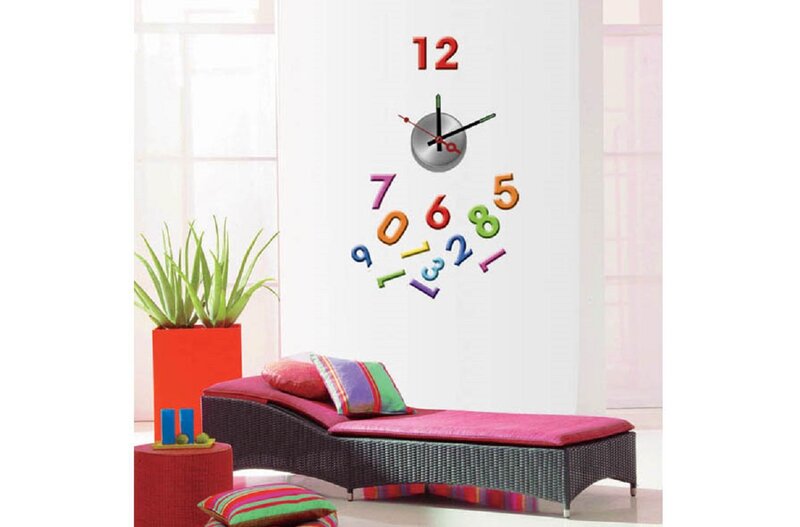 Colorful Wall Clock — White
