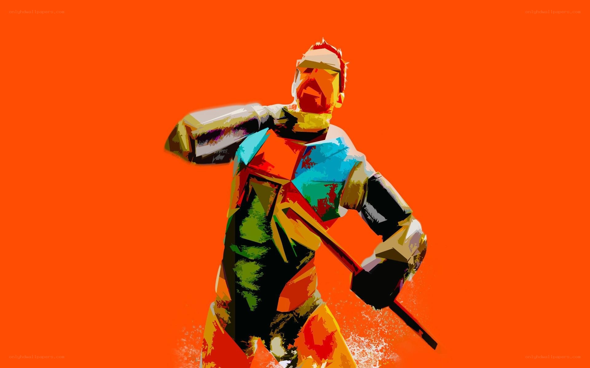 colorful warrior in action