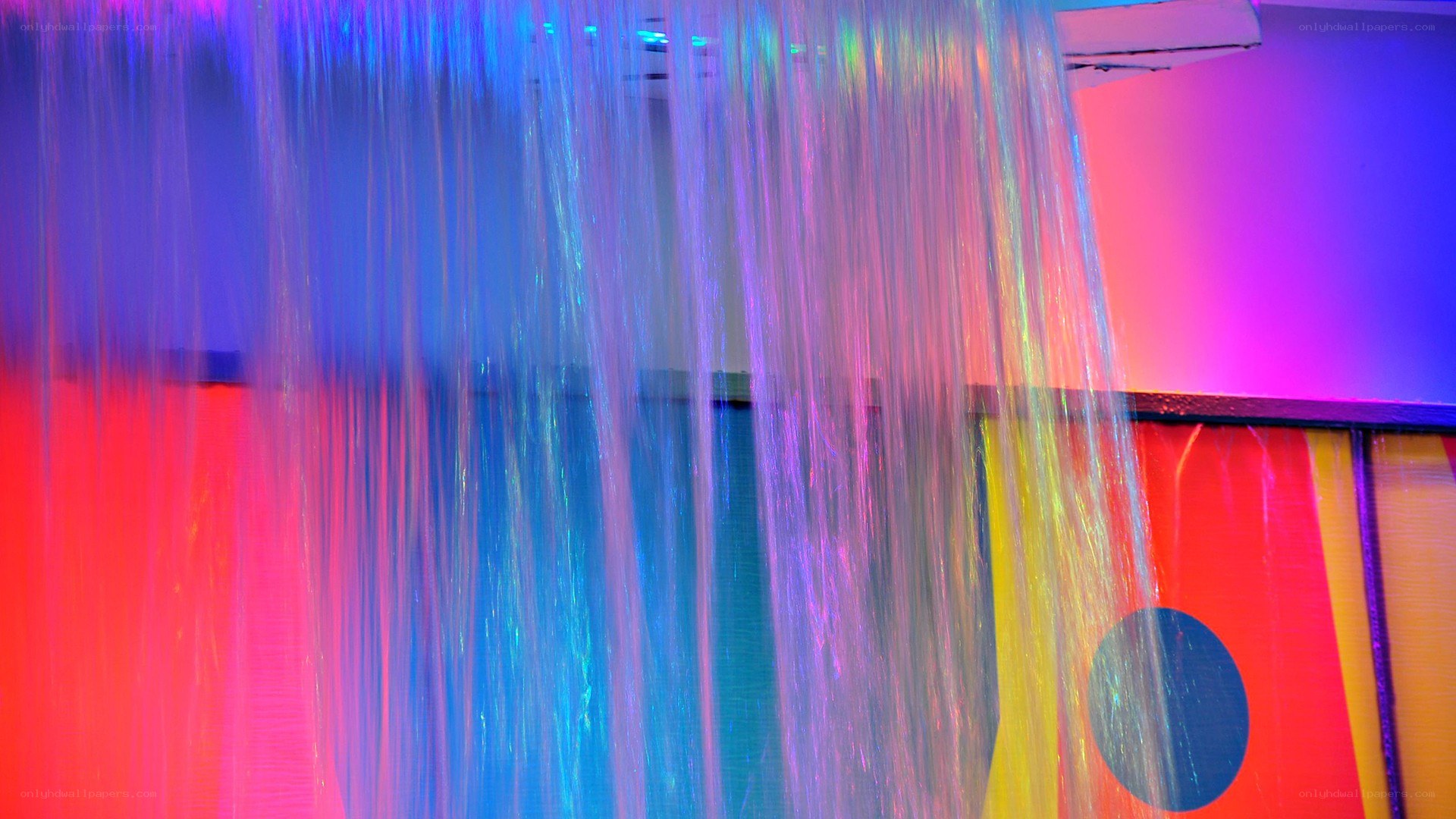 Colorful water curtain display