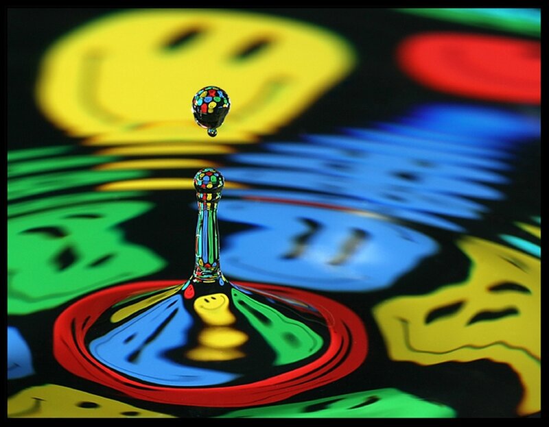 Colorful water drop splash