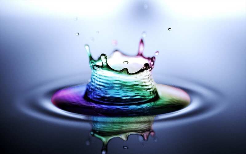 colorful water drop splash
