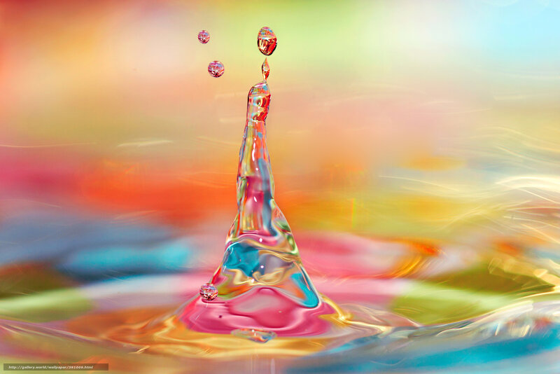 Colorful water droplet splash