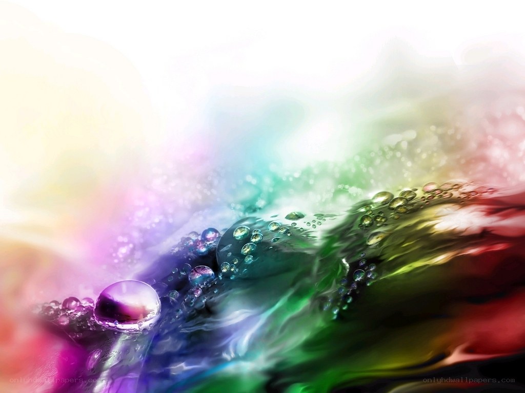colorful water droplets abstract