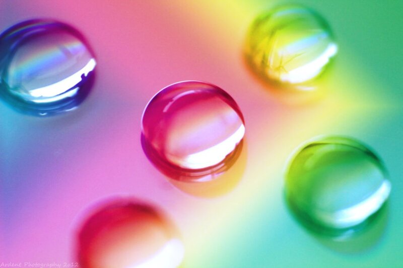 Colorful Water Droplets — Pink
