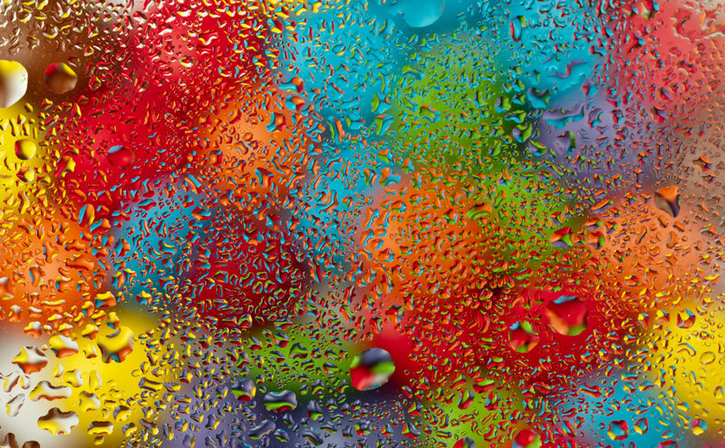 Colorful Water Droplets — Red