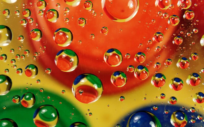 Colorful Water Droplets — Red, Vibrant