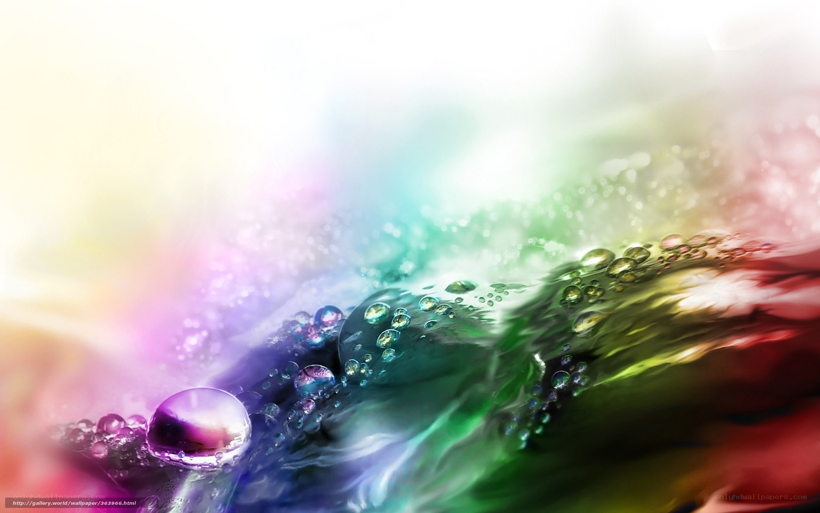 Colorful water droplets