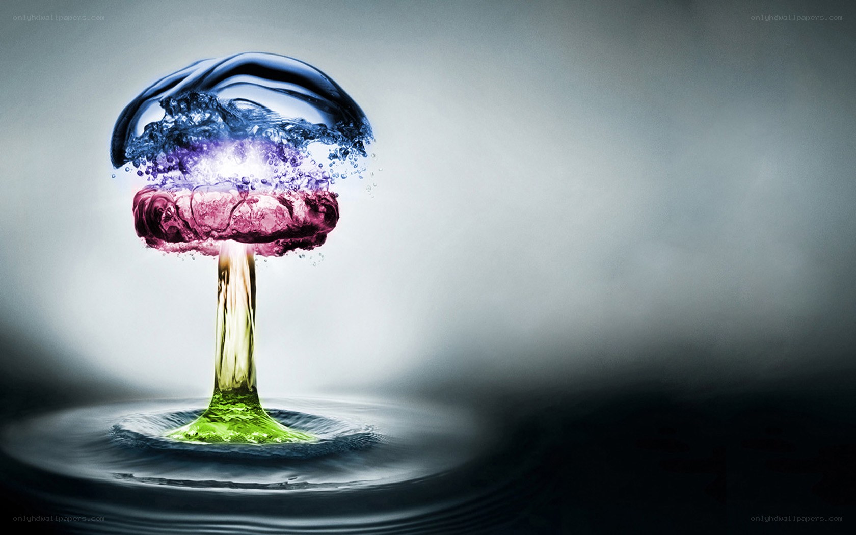 Colorful water explosion