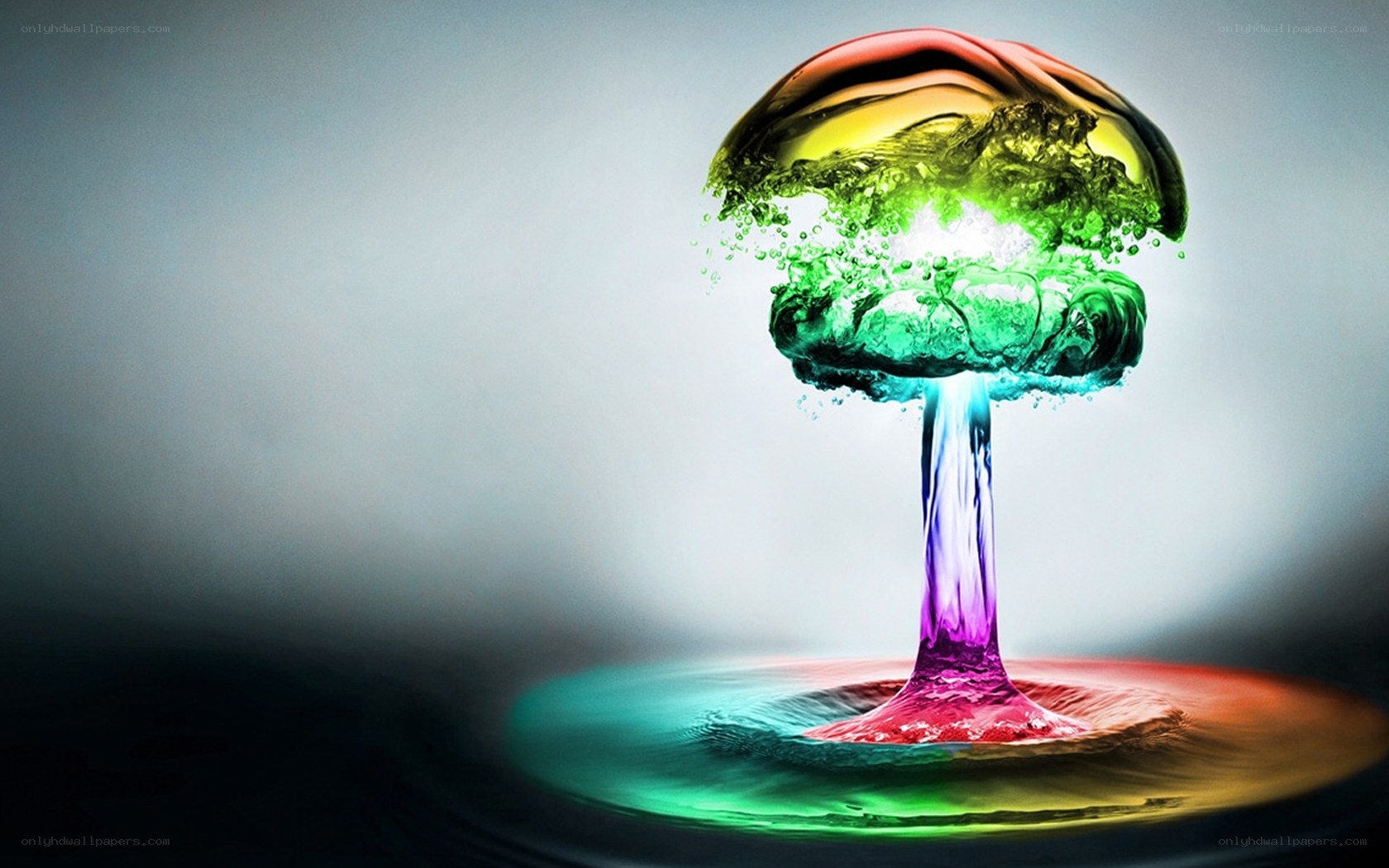Colorful water explosion