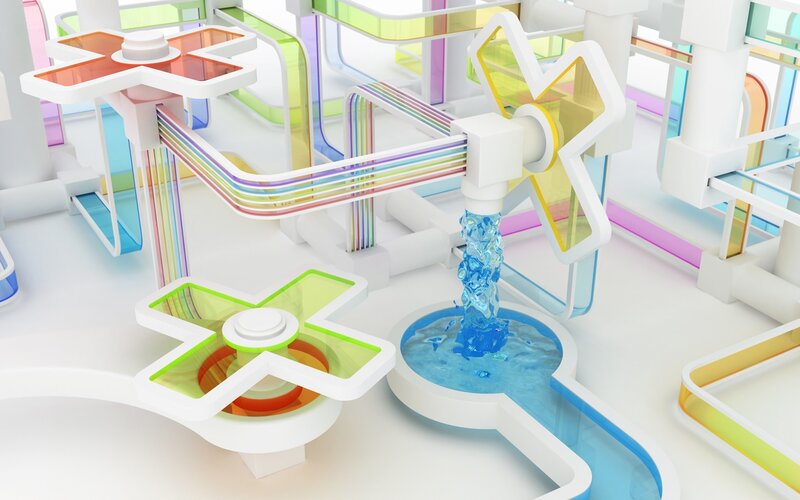 colorful water pipe system