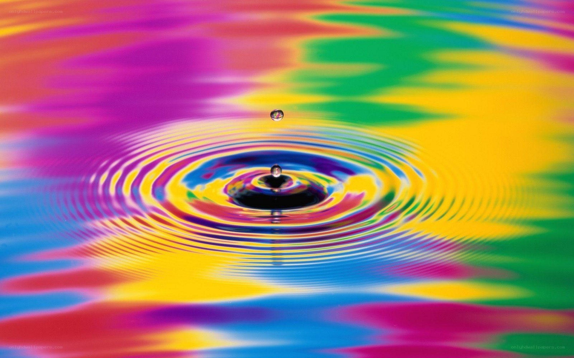 Colorful water ripple effect